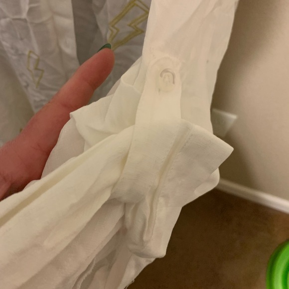 Torrid-DROP SHOULDER BUTTON-FRONT TOP - LIGHTNING WHITE - Picture 10 of 14